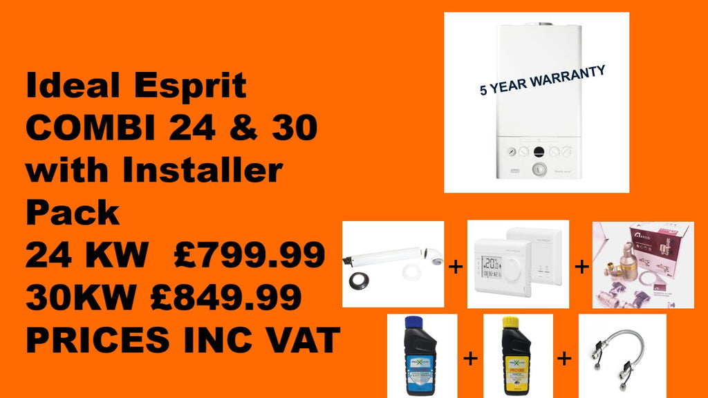 Ideal Esprit Eco2 30kW Combi Boiler+Horizontal Flue+Installer PACK