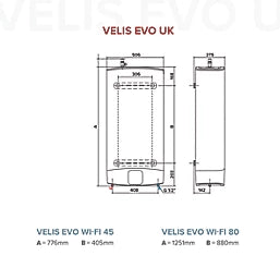 ARISTON VELIS EVO ELECTRIC STORAGE WATER HEATER 1.5/3KW 80LTR