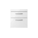 Fresssh Alba 500mm W/H 2 Drawer Basin Unit Gloss White (UNIT ONLY) 352335GW