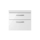 Fresssh Alba 600mm W/H 2 Drawer Basin Unit Gloss White (UNIT ONLY) 352336GW