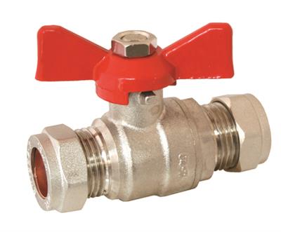 GENBRA 15mm Butterfly Handled Ball Valve RED Item No. BFBBVR-15