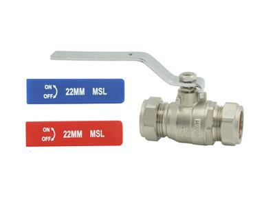 GENBRA 22mm Lever Ball Valve Dual Light Pattern Item No. BFLBVDLP-22
