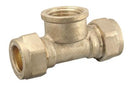 COMPRESSION 22mm x 22mm x 1/2" TEE C x C x FI Item No. CORTF-2222D