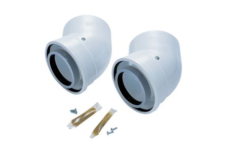 Worcester Bosch Greenstar Oilfit 45 Degree Boiler Flue Elbow 80Mm/125mm 2 Pack 7716190035