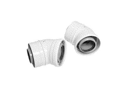 Ideal V3 45 Degree Boiler Flue Elbow 203131