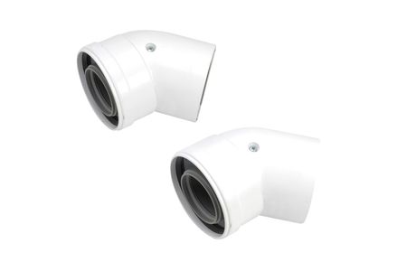 Worcester Bosch 45 Degree Boiler Flue Bend 60Mm/100Mm 2 Pack 7716191085