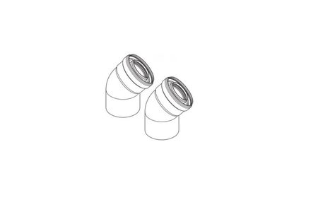 Baxi and Potterton Multifit 135 Degree Flue Bend Pair 60/100mm and Screws 720647901