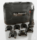 PEGASUS Pressfit Gun with M-Profile Jaws in 15mm, 22mm, 28mm & 35mm & 2x Batteries with Carry Case