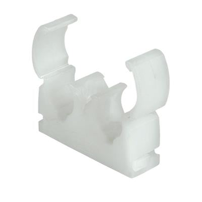 22mm Double Hinged Pipe Clip WHITE