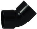 WASTE SOLVENT WELD 40mm 45 DEGREE BEND BLACK