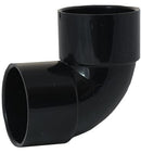 WASTE SOLVENT WELD 50mm 90 DEGREE KNUCKLE BEND BLACK