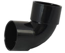 WASTE SOLVENT WELD 40mm 90 DEGREE SWEPT BEND BLACK