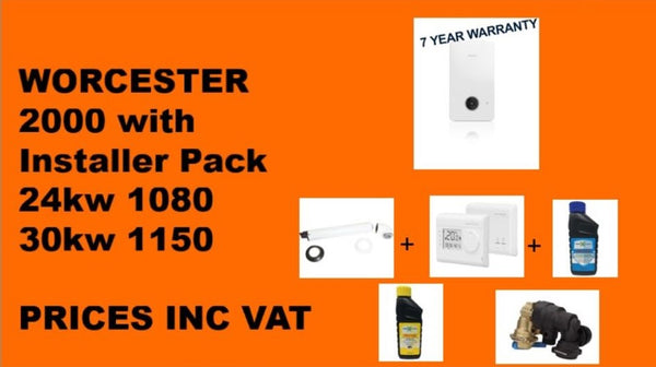 Worcester Greenstar 2000 24 kW Combi Boiler+Flue+Filter+Installer PACK
