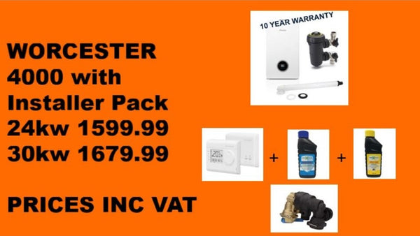 Worcester Greenstar 4000 24 Combi Boiler+Flue+Filter+Installer PACK