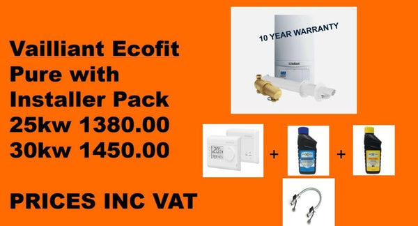 Vaillant ecoFIT Pure 25kW Combi Boiler+Flue+Filter+Installer PACK