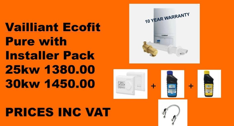 Vaillant ecoFIT Pure 25kW Combi Boiler+Flue+Filter+Installer PACK