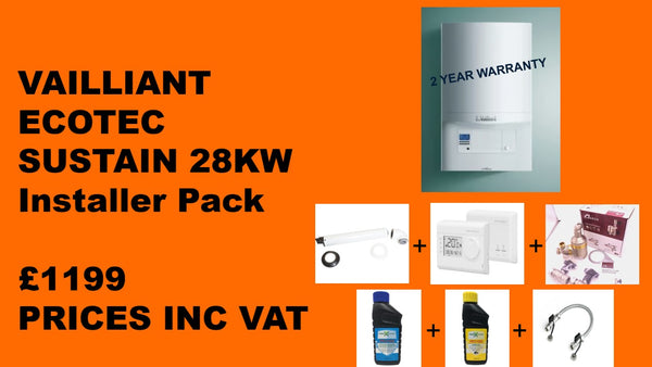 Vaillant ecoTEC Sustain 28 (ErP) Combi Boiler+Flue+Installer PACK