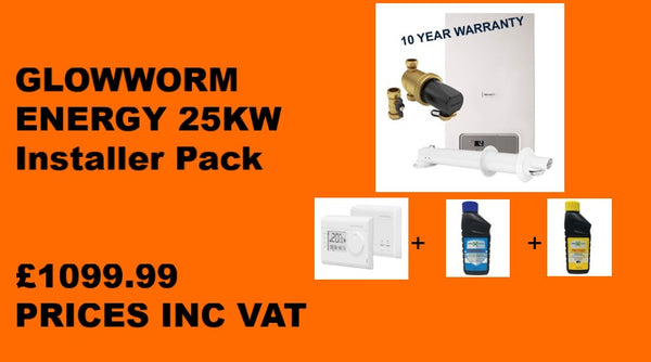 Glowworm Energy 25kW Combination Boiler Natural Gas ErP+Flue+Installer PACK