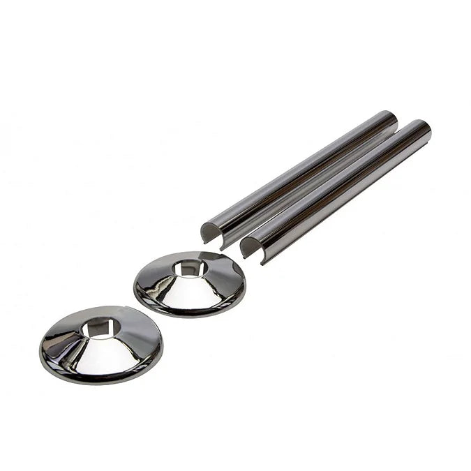 Snappit Tail Kit 15mm -Chrome(Pack of 2) 2 X 200mm lengths & 2 x 18mm pipe collars