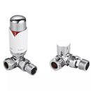 PRIME Deluxe Compact Thermo Rad Valve & Lockshield ((Angled TRV) 15mm×1/2'')
