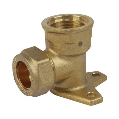 COMPRESSION 22mm x 3/4" WALL PLATE ELBOW Item No. COWPE-22E