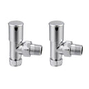 Chrome Angled Modern Rad Valve (PAIR) 15mm ×1/2''