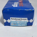 Olympic Fixing Screws Twinthread Screws CSK 10x1-1/2 qty 200