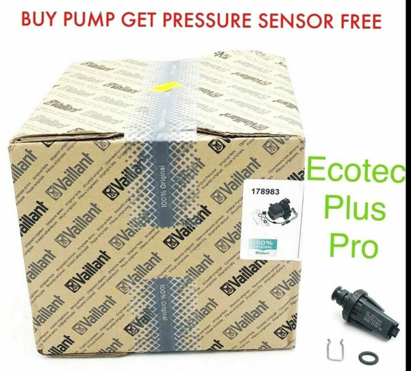 VAILLANT ECOTEC PLUS  F75 FAULLT CODE 824 831 PRO 24 28 PUMP 178983 & PRESSURE SENSOR 0020059717 (BRAND NEW)